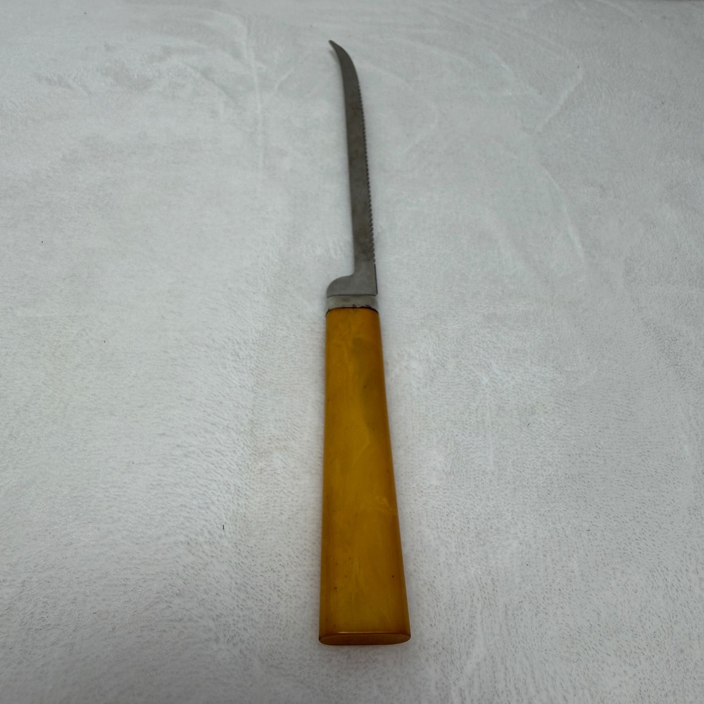 VTG Bakelite Stainless Steel Serrated Utility‎ Knife Curved Blade Slicing Tool